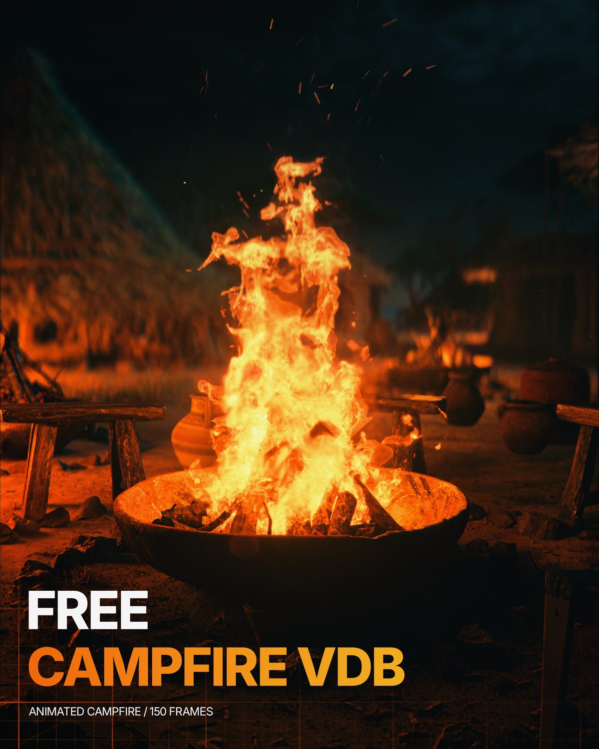 Free Campfire VDB (Animated Fire)